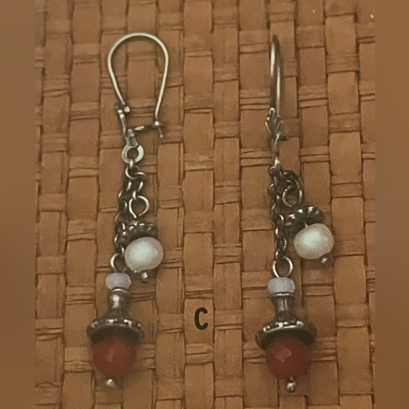 Silpada Sterling Silver and Ruby New Jade 
Earrings - Picture 2 of 6